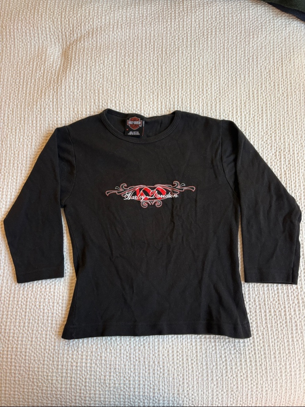 Vintage Harley Davidson Shirt Womens 2X Black Y2K Biker Las Vegas Tribal Cyber